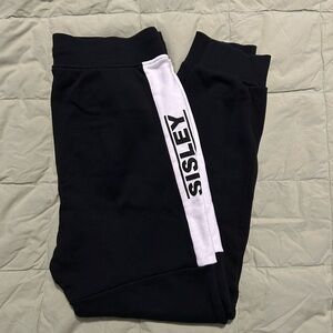 Sisley Kids Black and White Joggers SZ Large 13/14 Year